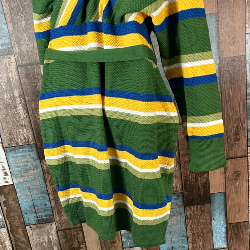 Striped belted Wrap mini Dress - Picture 13 of 16
